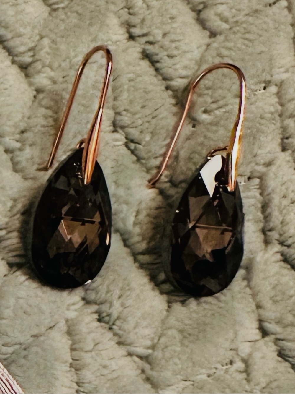 Swarovski Crystal and Rose Gold Drop Earrings